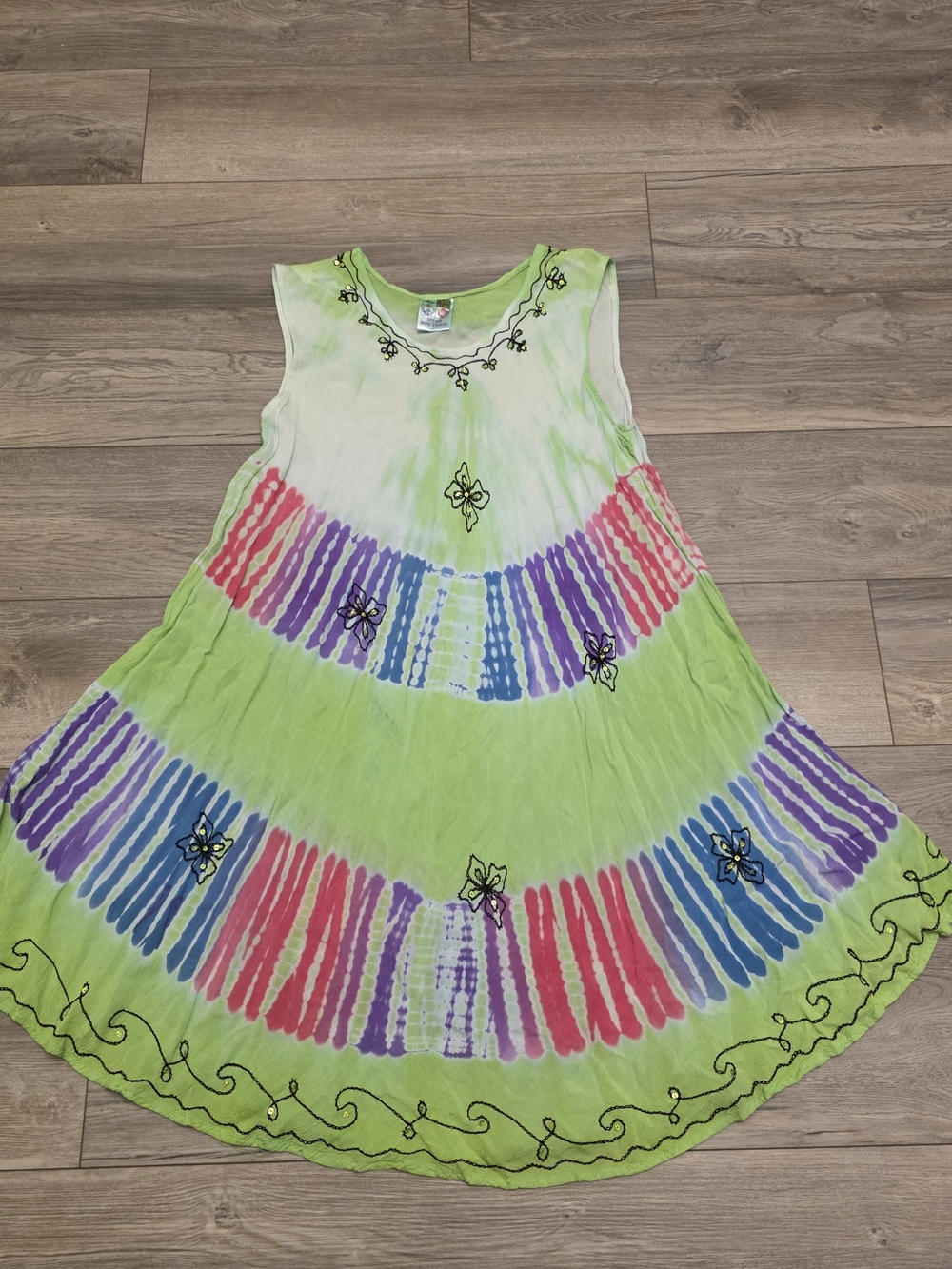 India Boutique Tie-Dye Free Size Umbrella Dress Festival Vibes